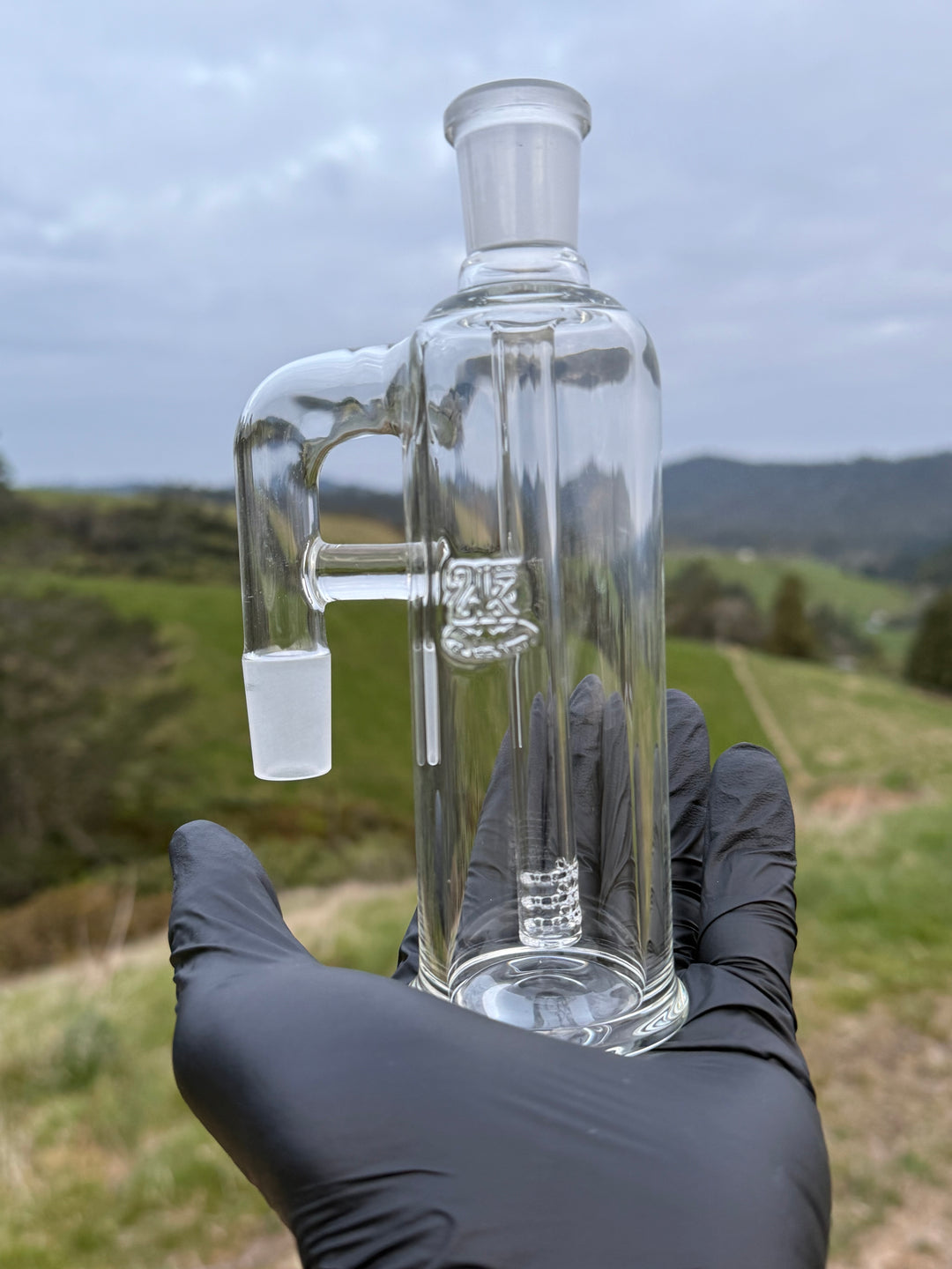 2K Glass 18mm Perc Ash Catcher - Clear