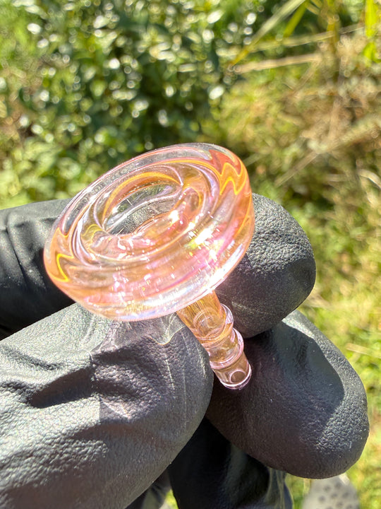Yeti Glass Puffco Peak Dry Top/Joystick Set - Gold Fumed #2