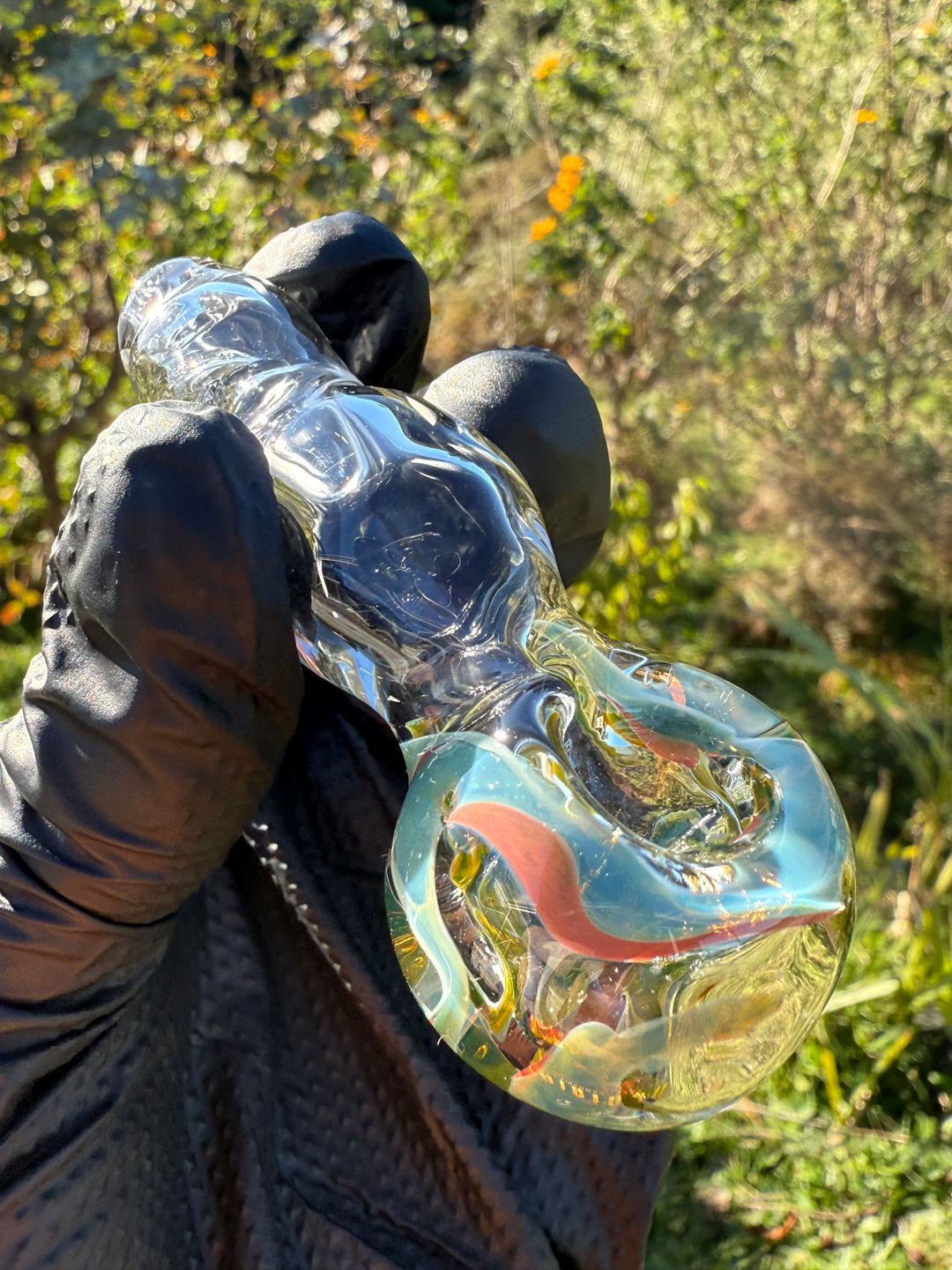 Green Thumb Bob Glass Spoon - Clear/Multicoloured #9