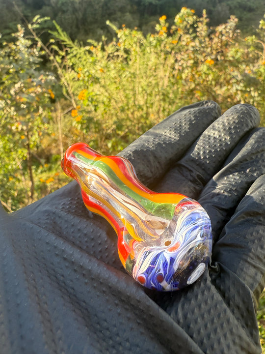 Green Thumb Bob Glass Spoon - Multicoloured/Lines #2