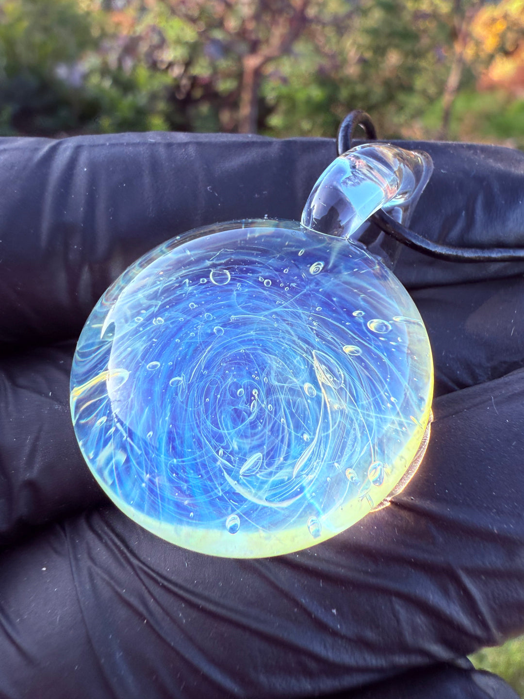 Jims Glass Blowing Solid Pendant - Silver Fumed