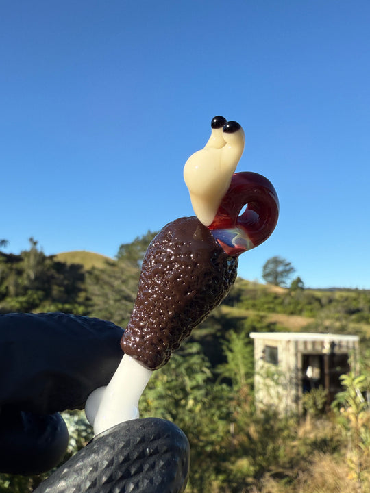 Waffle Glass Pendant - Snail On Drumstick