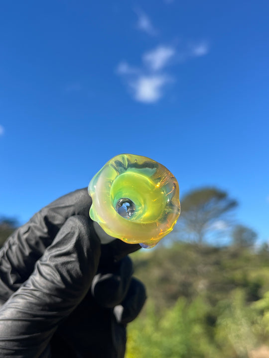 Jamie Clement Slide 14mm Drippy - Green Slime/Shifty Peach Drips