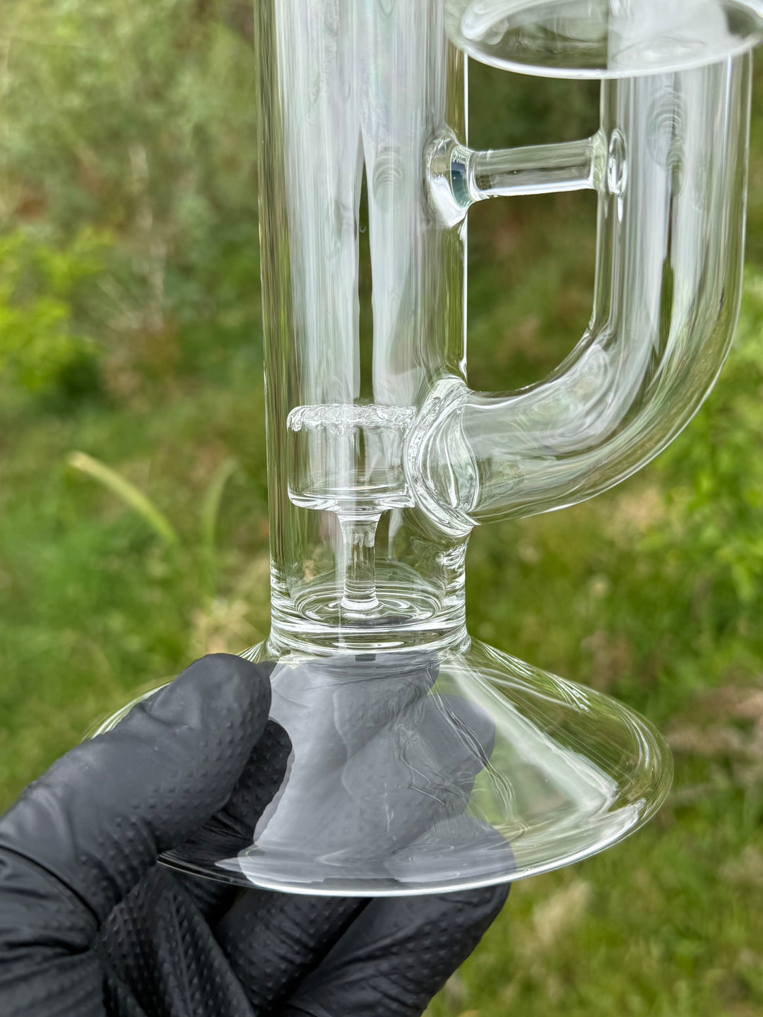 Empirical Glass Grill Perc Tube With Trashcan/Slide - Clear