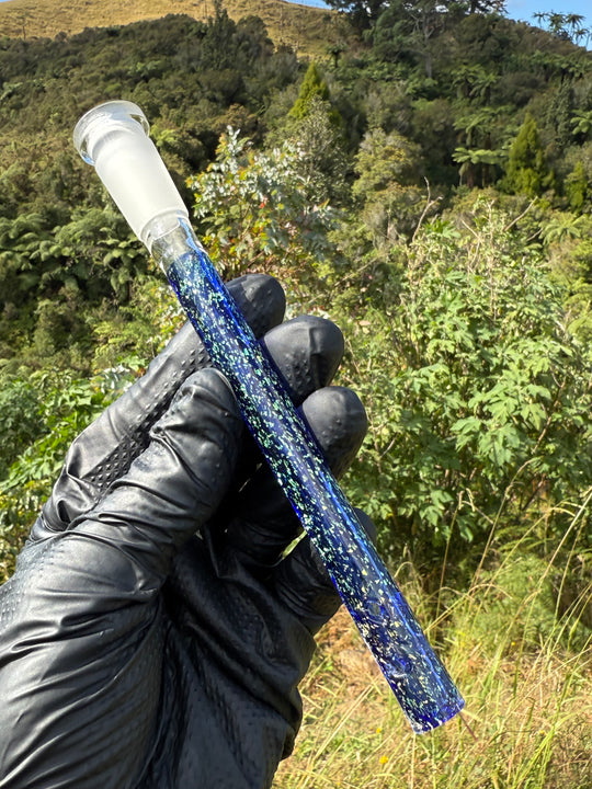 Jamie Clement Glass Collaboration Downstem - Blue/Dichro