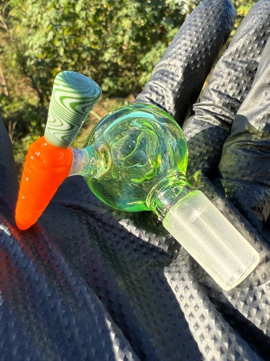 Waffle Glass Slide - Carrot Handle
