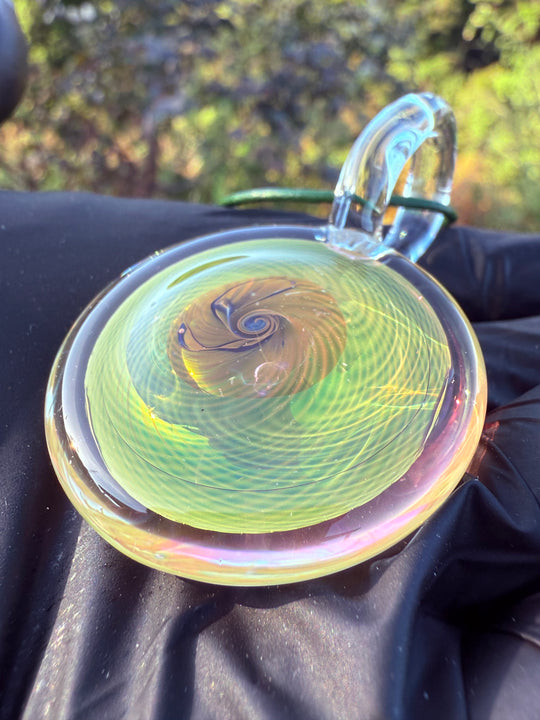 Jims Glass Blowing Fumicello Pendant - Gold/Silver Fumed