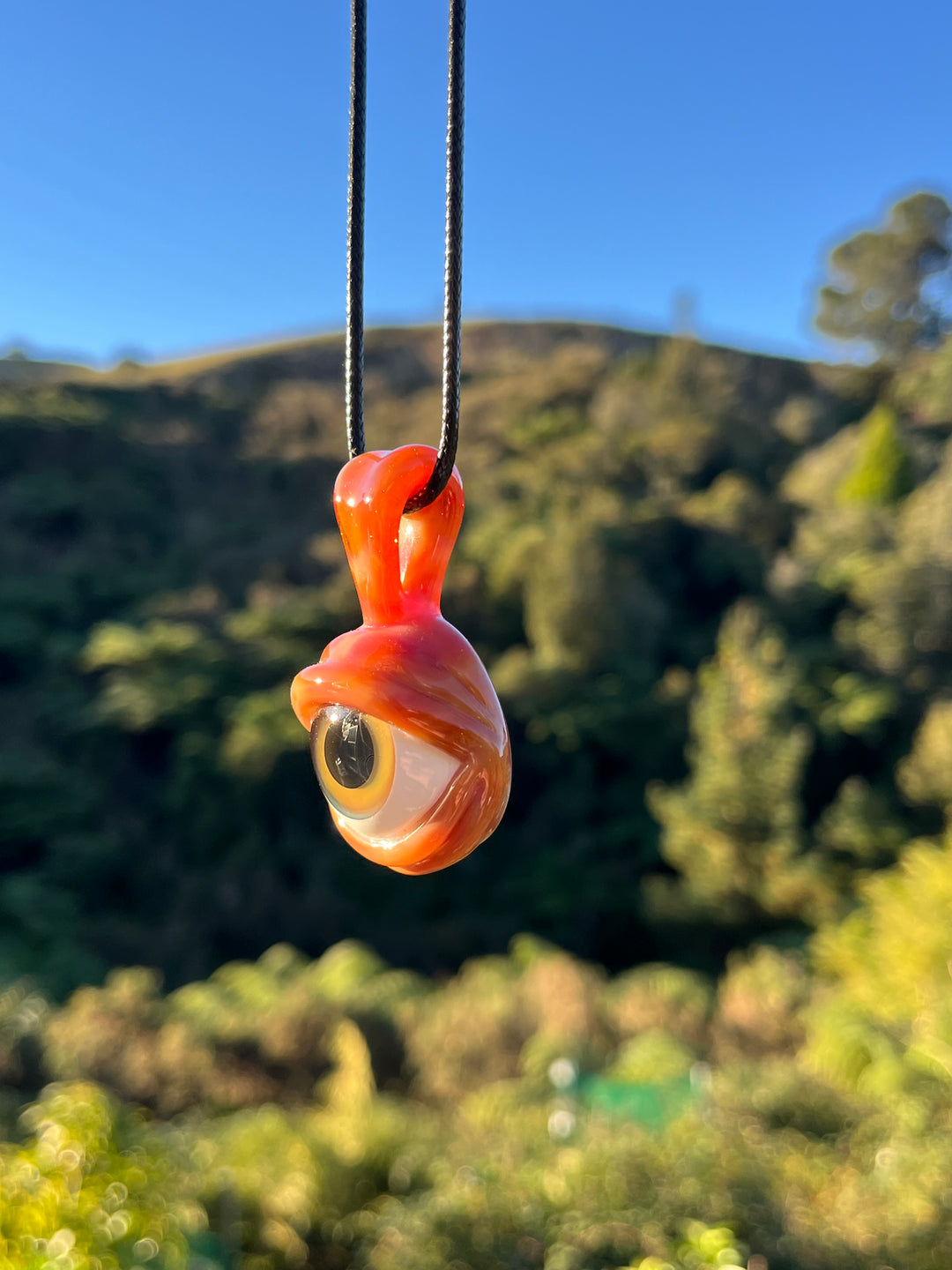 Jamie Clement Fixed Eye Pendant - Orange Opal Phoenix 2