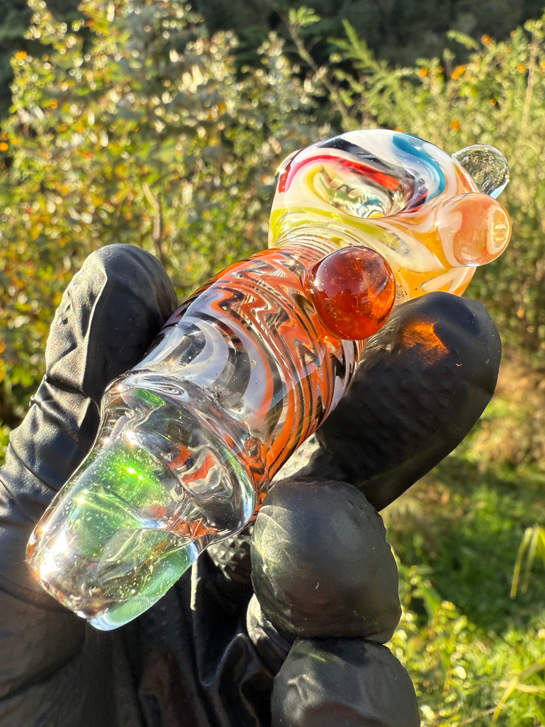 Green Thumb Bob Glass Spoon - Multicoloured/Wigwags #1