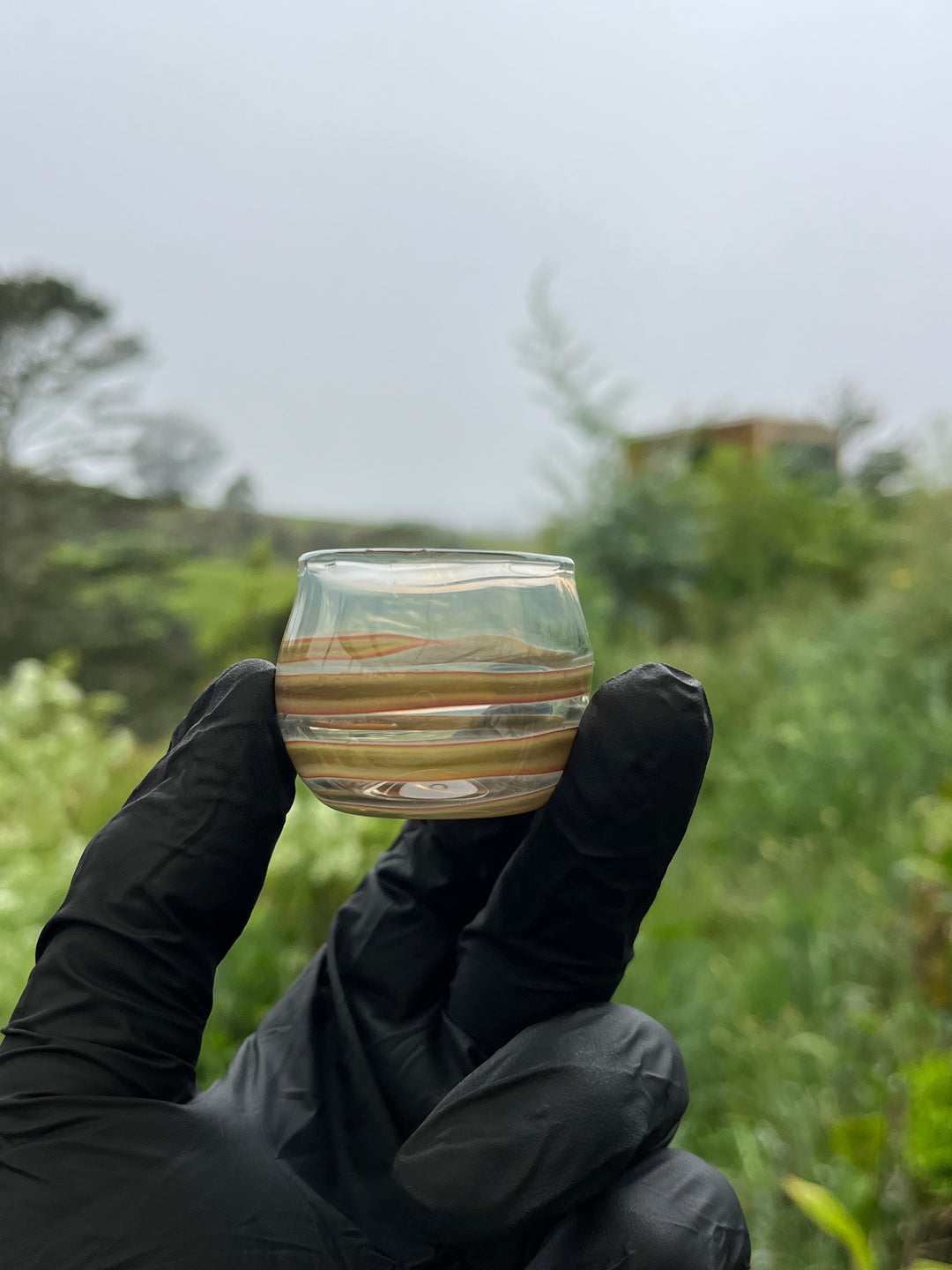 Jargo Glass Ash Jar - Fine Silver Fumed/NS Multi