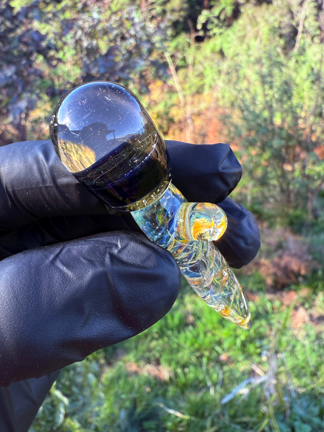 Jims Glass Blowing Chaos Poker - Silver Fumed