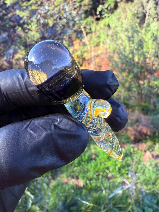 Jims Glass Blowing Chaos Poker - Silver Fumed