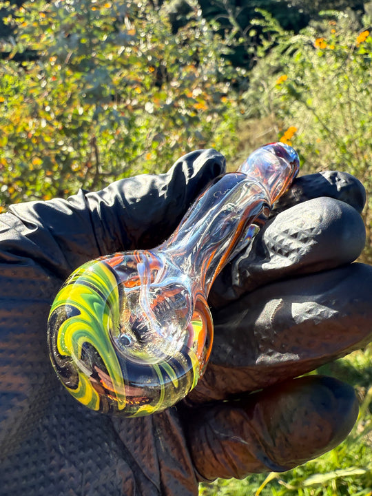 Green Thumb Bob Glass Spoon - Multicoloured/Wigwags #4
