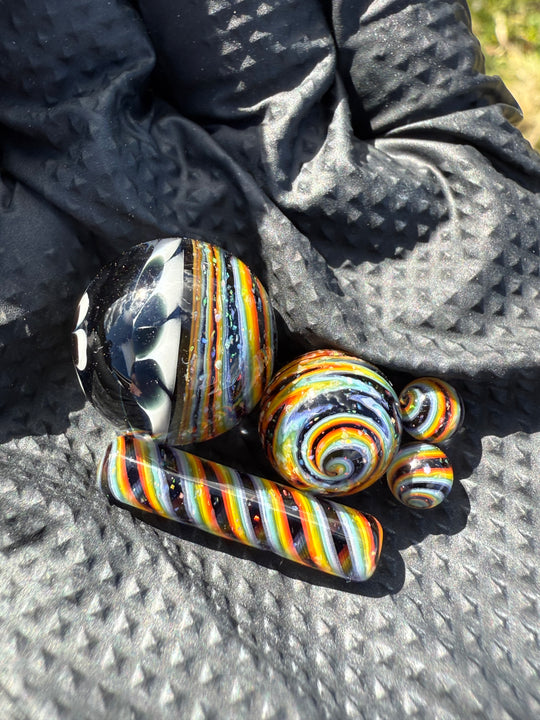 Polar Glass X Borobillicate Terp Slurper Set - Rainbow Wigwag