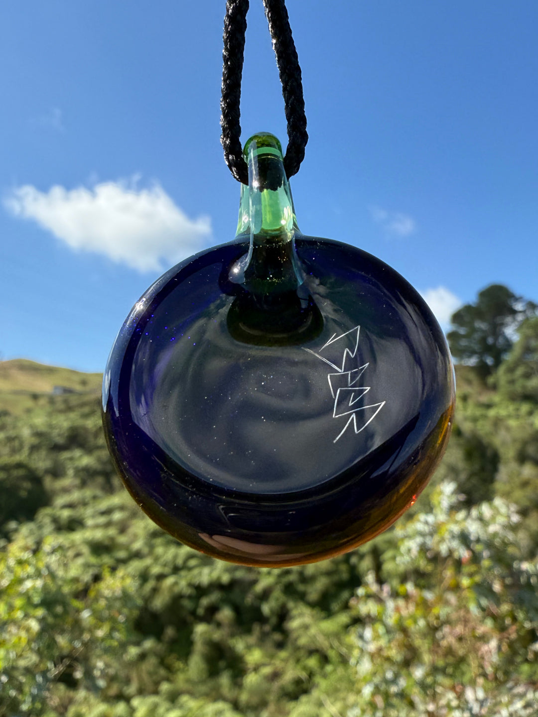 Beerglass Chaos Medallion Pendant - Lime/Multicoloured #2