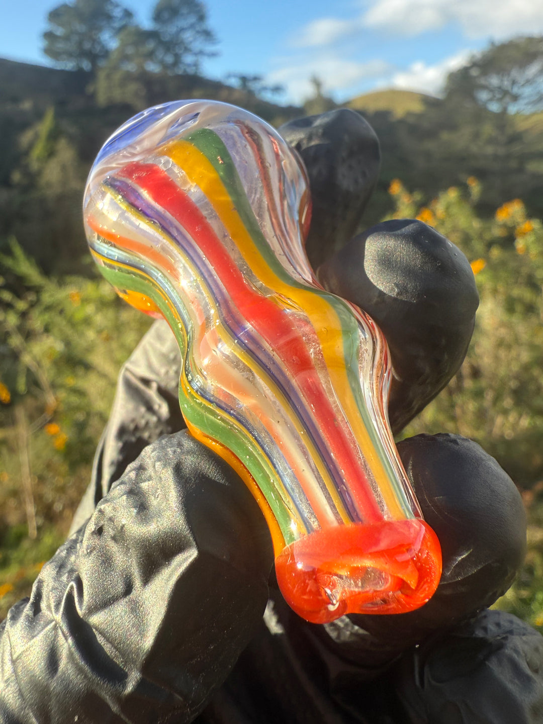 Green Thumb Bob Glass Spoon - Multicoloured/Lines #2