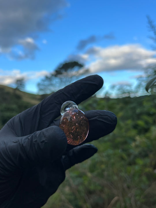 Jims Glass Blowing Chaos Pendant - 14kt Gold Fumed