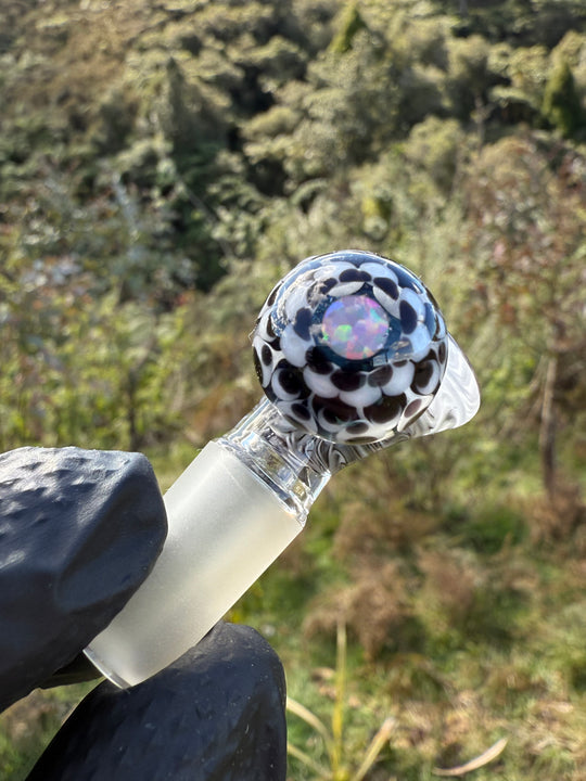 Polar Glass X Borobillacate 14mm Slide With Opal Marble  - Black/White