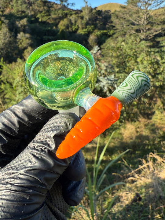 Waffle Glass Slide - Carrot Handle
