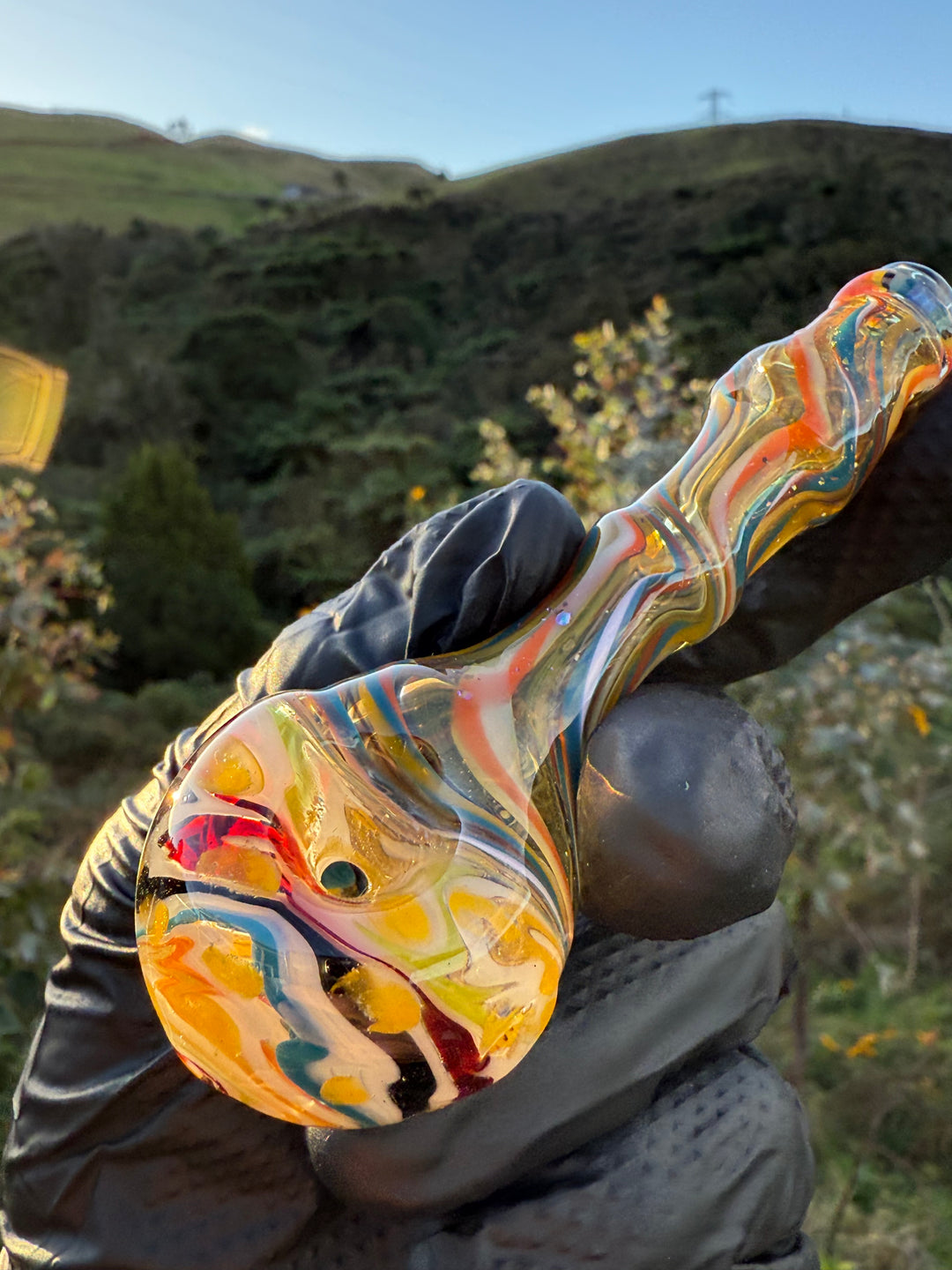 Green Thumb Bob Glass Spoon - Multicoloured/Lines #4