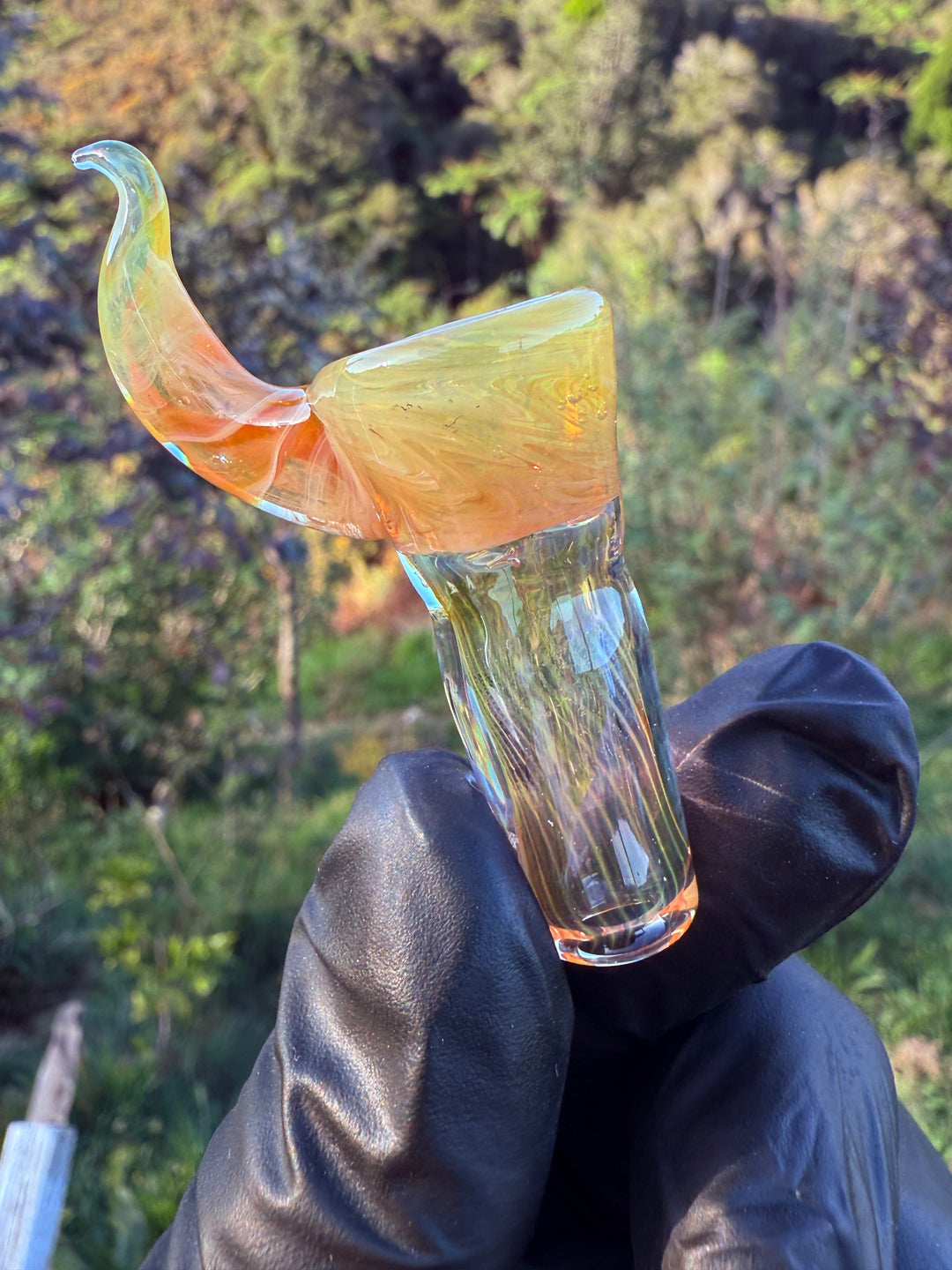 Jims Glass Blowing 14mm Slide - Gold Fumed/Clear