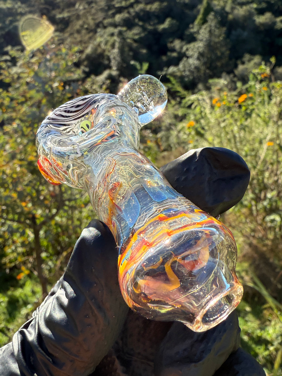 Green Thumb Bob Glass Spoon - Clear/Wigwag #1
