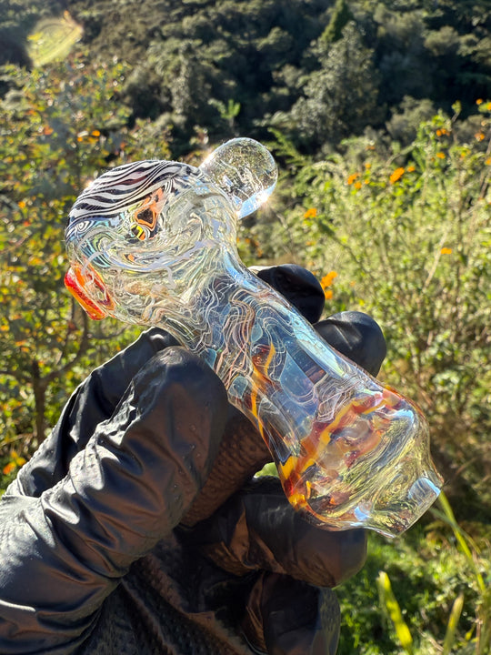 Green Thumb Bob Glass Spoon - Clear/Wigwag #1