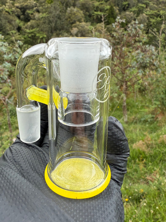 Empirical Glass Grill Perc Tube With Trashcan/Slide - Pineapple Juice/White Saturn