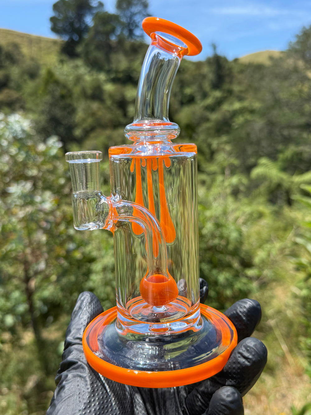 Uzzi Glass Drip Jammer Two Hole Perc - Lava