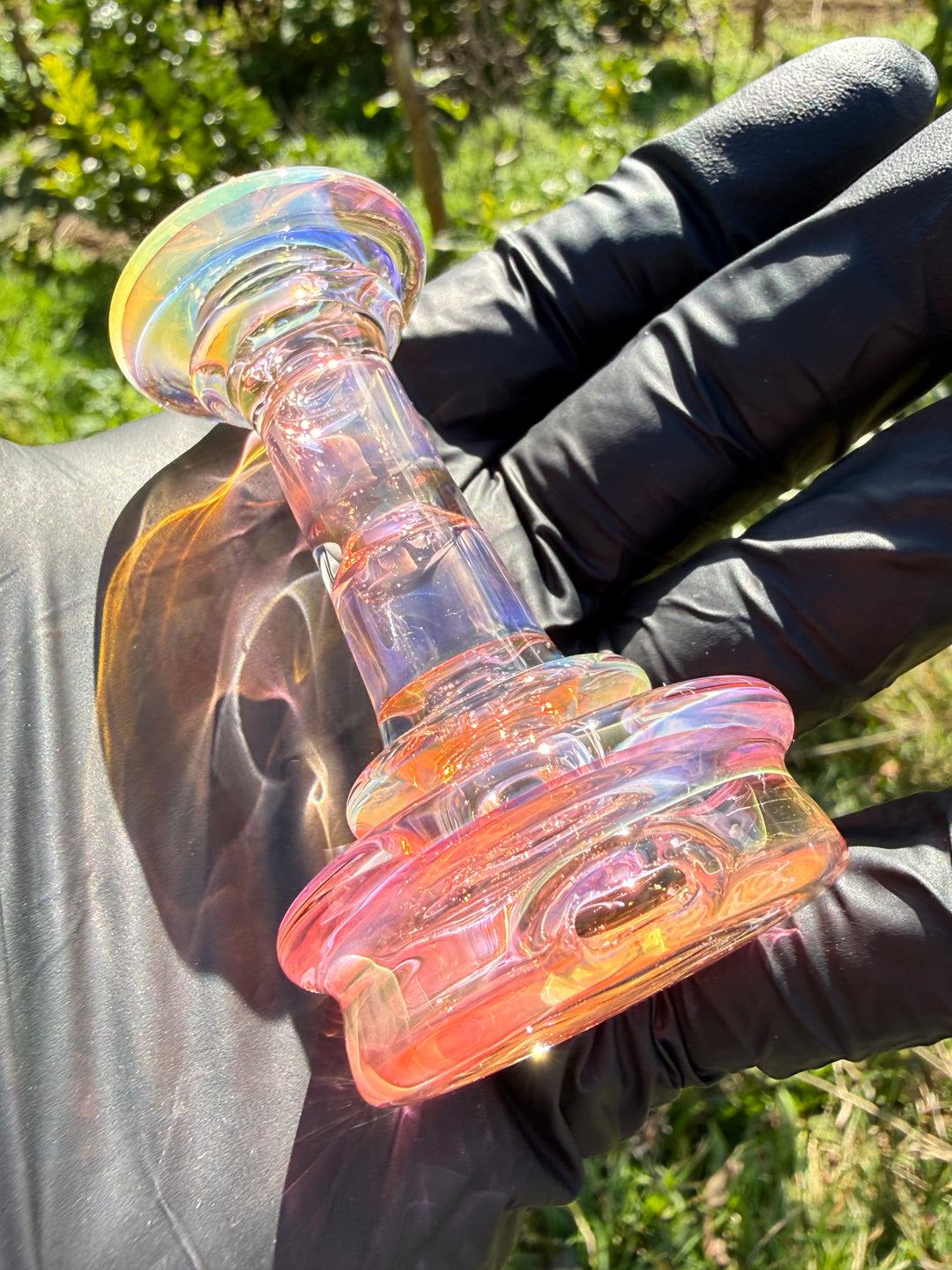 Yeti Glass Puffco Peak Dry Top/Joystick Set - Gold Fumed #2