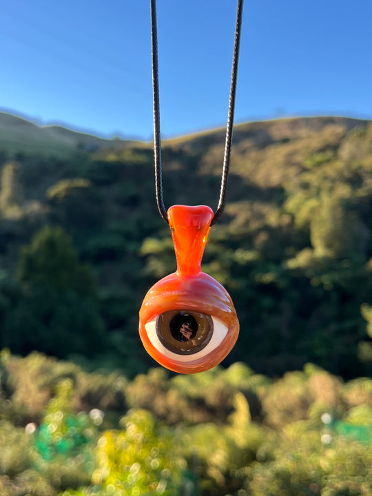 Jamie Clement Fixed Eye Pendant - Orange Opal Phoenix 2