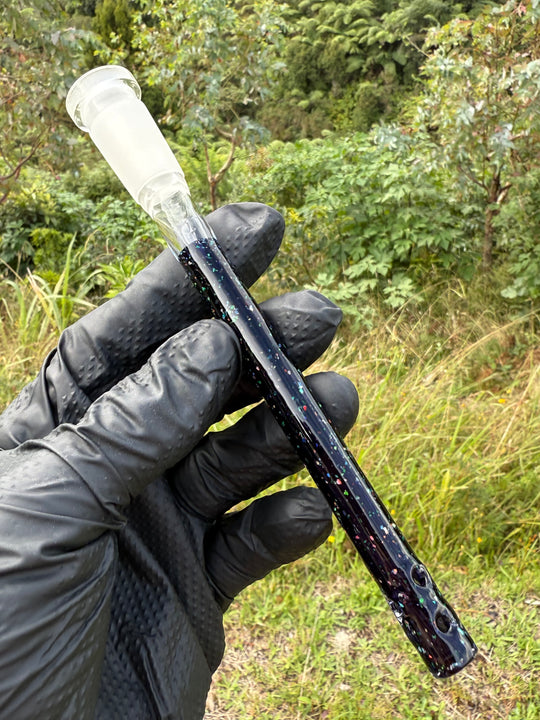 Jamie Clement Glass Collaboration Downstem - Purple/Dichro #2