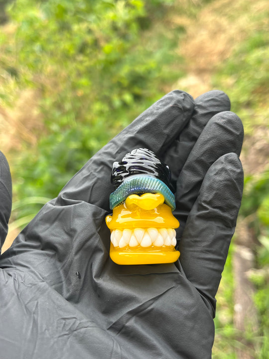 Wyrdglass Goblin Beanie Pendant - Pineapple Juice/Grape/Nightshade