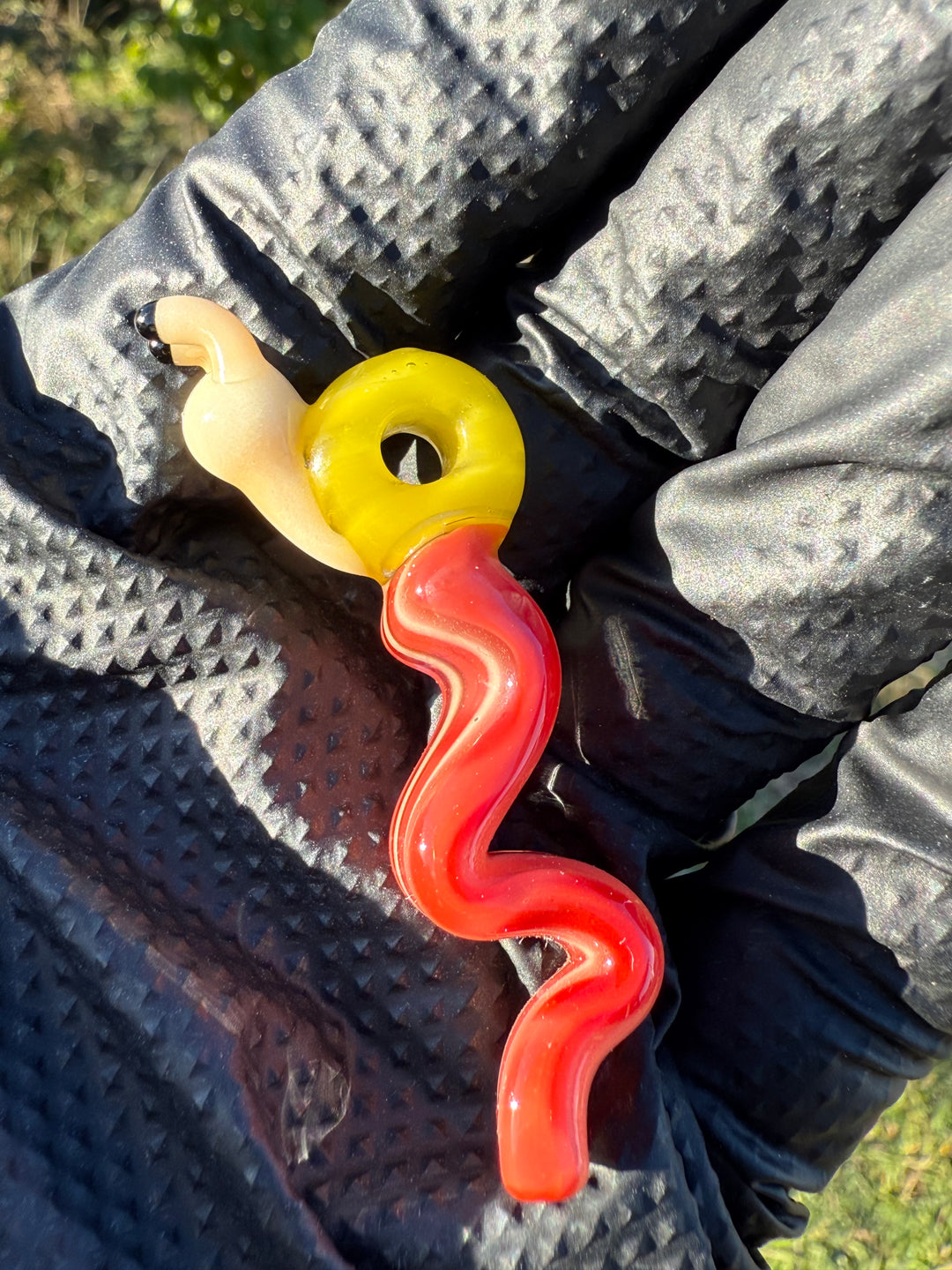 Waffle Glass Pendant - Snail On Bacon