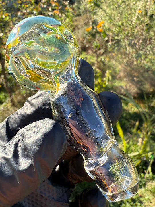 Green Thumb Bob Glass Spoon - Clear/Multicoloured #9
