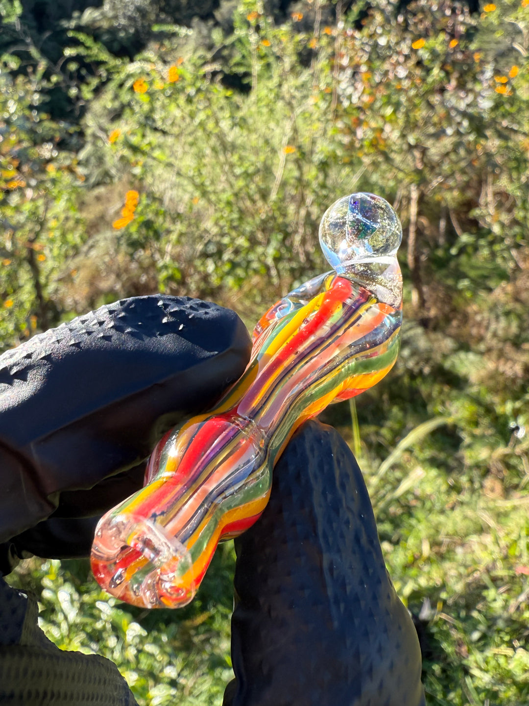 Green Thumb Bob Glass Mini Spoon - Multicoloured/Lines #1