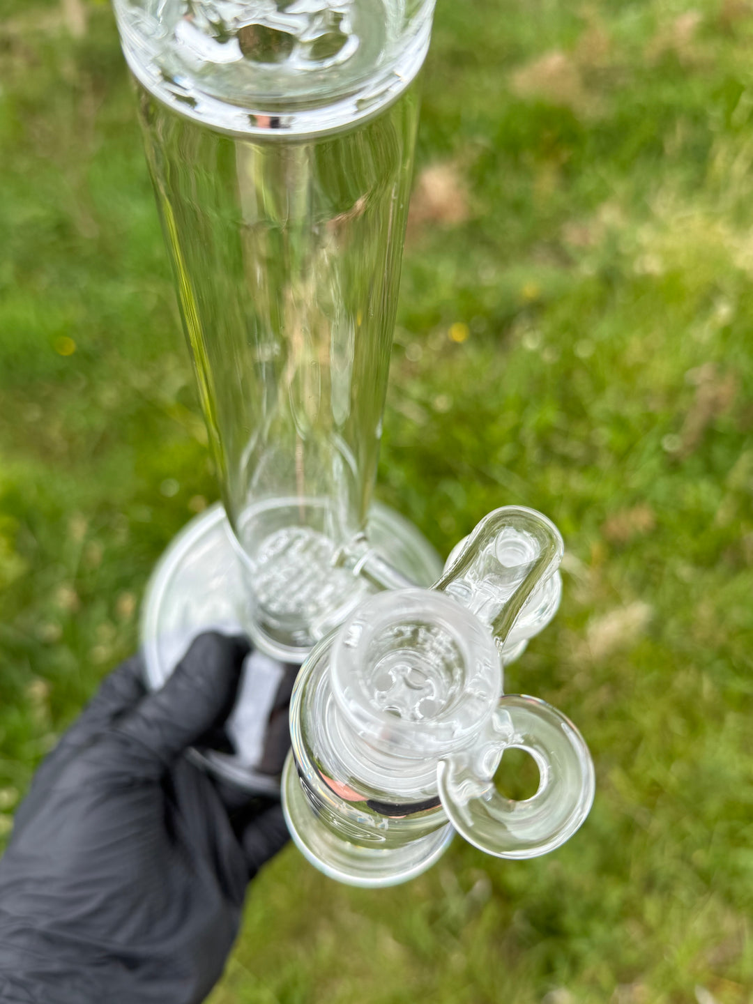 Empirical Glass Grill Perc Tube With Trashcan/Slide - Clear