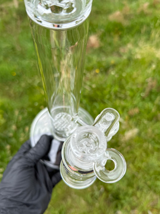 Empirical Glass Grill Perc Tube With Trashcan/Slide - Clear