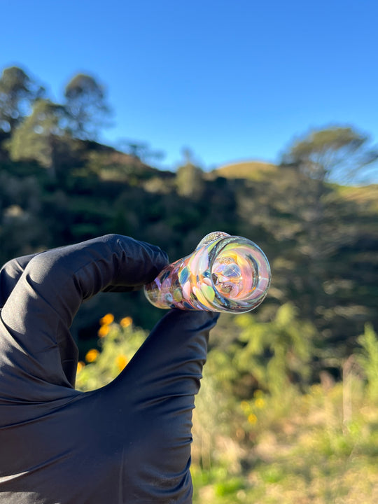 Jargo Glass Harlequin One Hitter - Gold Fume/Coloured Dots