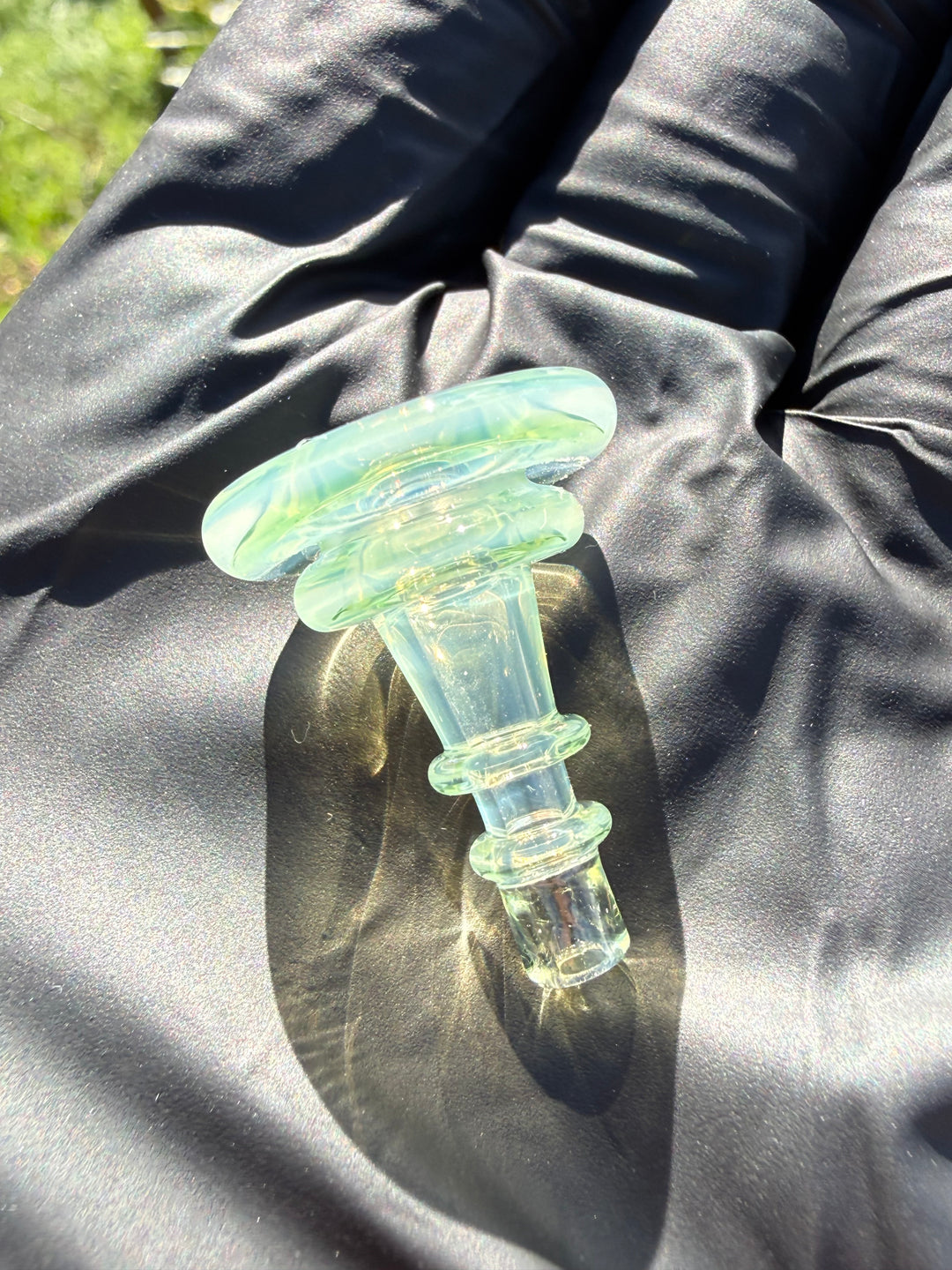 Yeti Glass Puffco Peak Dry Top/Joystick Set - Silver Fumed #1