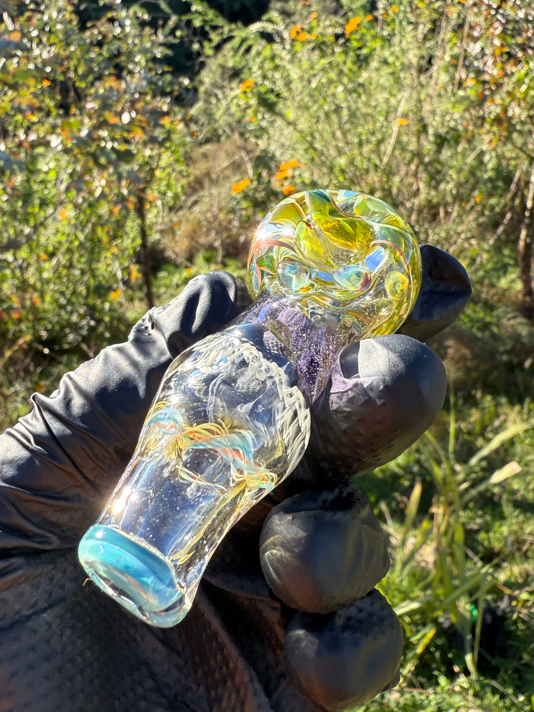 Green Thumb Bob Glass Spoon - Clear/Multicoloured #5