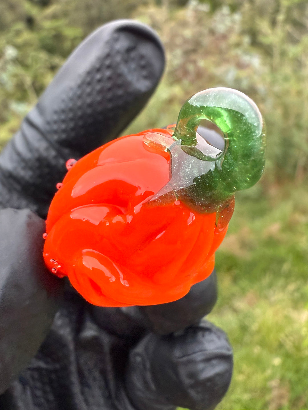 Wyrdglass Pumpkin Pendant - Orange