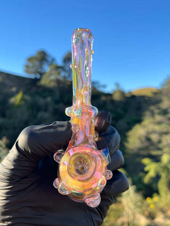 Jargo Glass Harlequin Hammer - Gold Fume/Coloured Dots