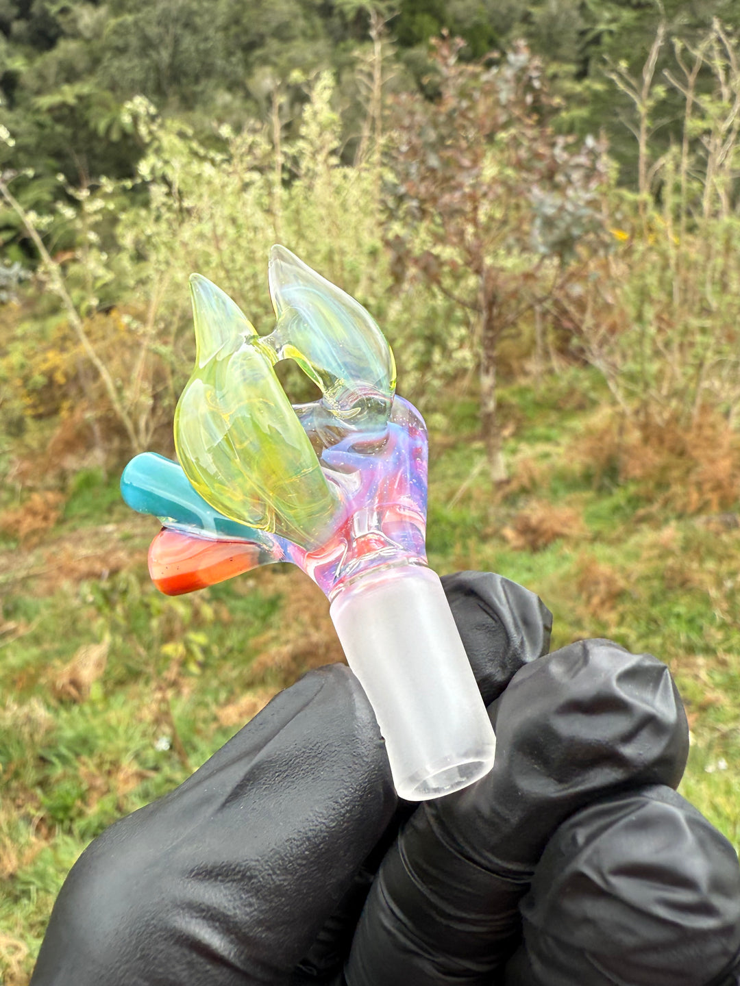 Alex Golovin Slide 14mm Coral Seaweed Handle - Neo Opal/Lava Orange/Aqua Azul/Red Elvis