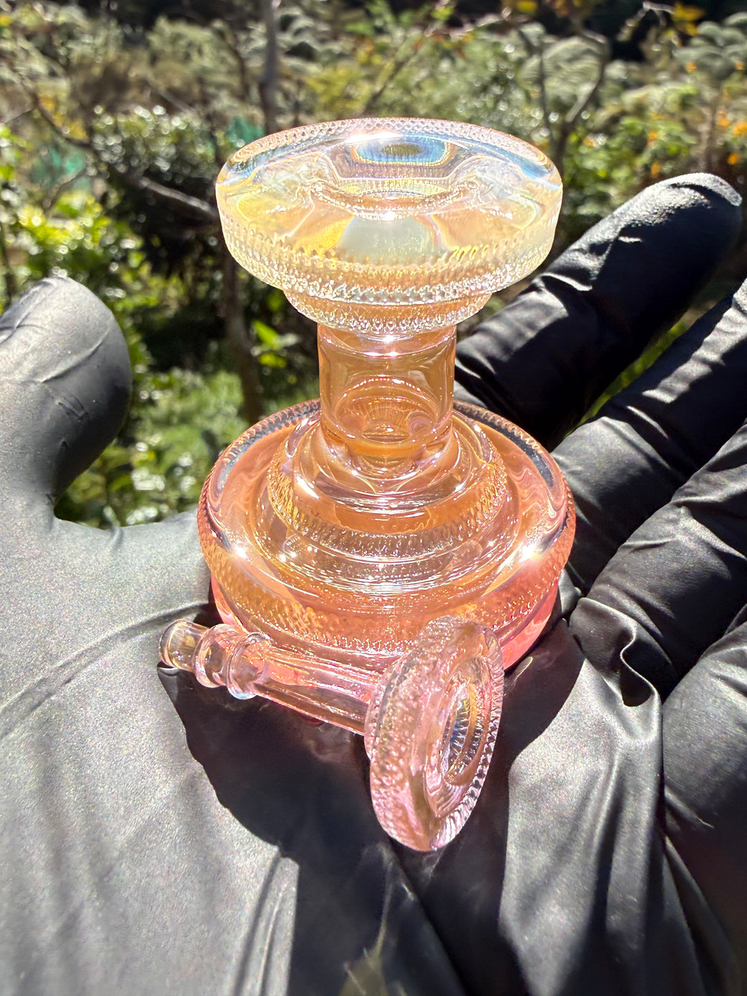 Yeti Glass Puffco Peak Dry Top/Joystick Set - Gold Fumed #1