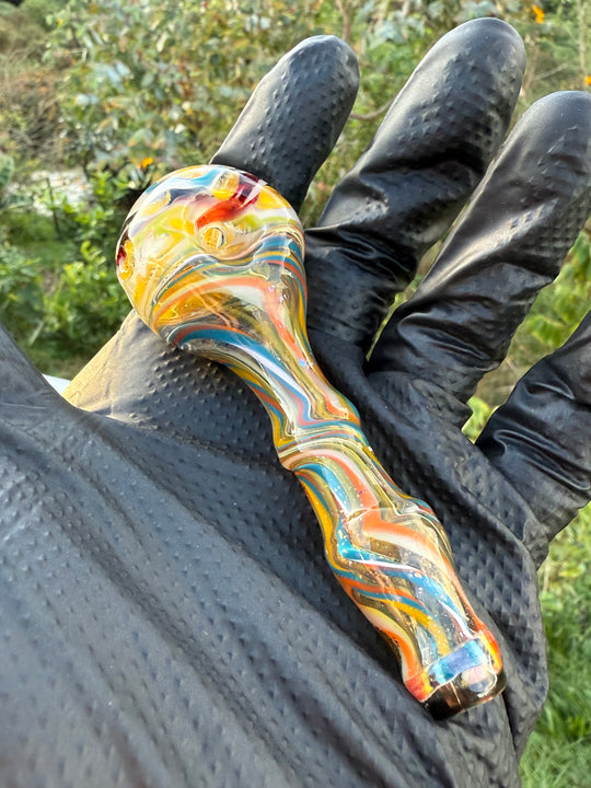Green Thumb Bob Glass Spoon - Multicoloured/Lines #4