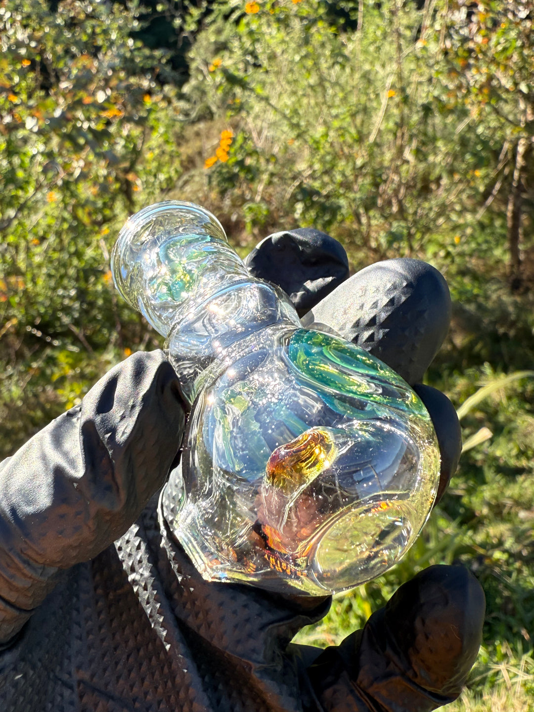 Green Thumb Bob Glass Spoon - Clear/Multicoloured #6