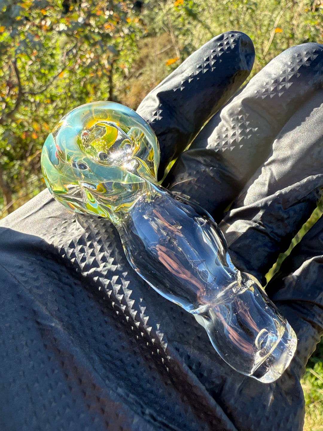Green Thumb Bob Glass Spoon - Clear/Multicoloured #9