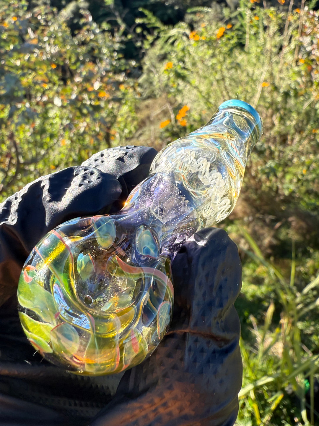 Green Thumb Bob Glass Spoon - Clear/Multicoloured #5