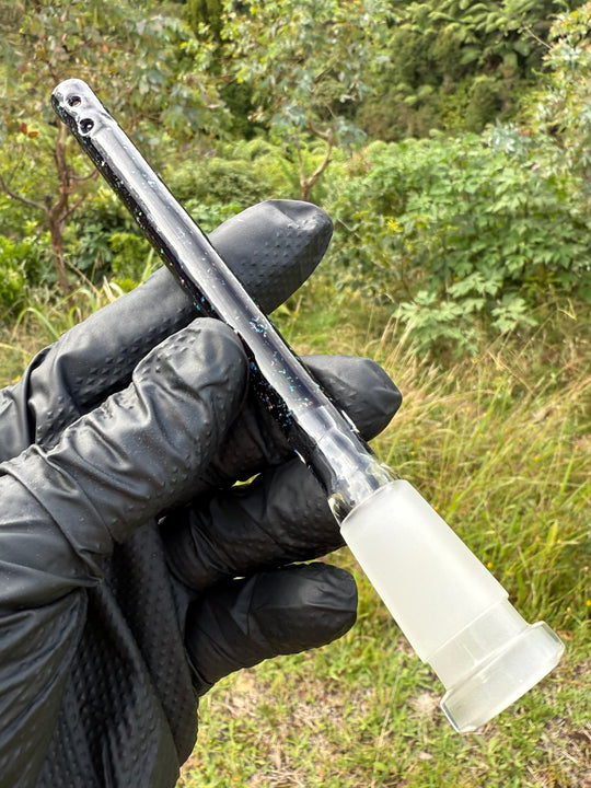 Jamie Clement Glass Collaboration Downstem - Purple/Dichro #2